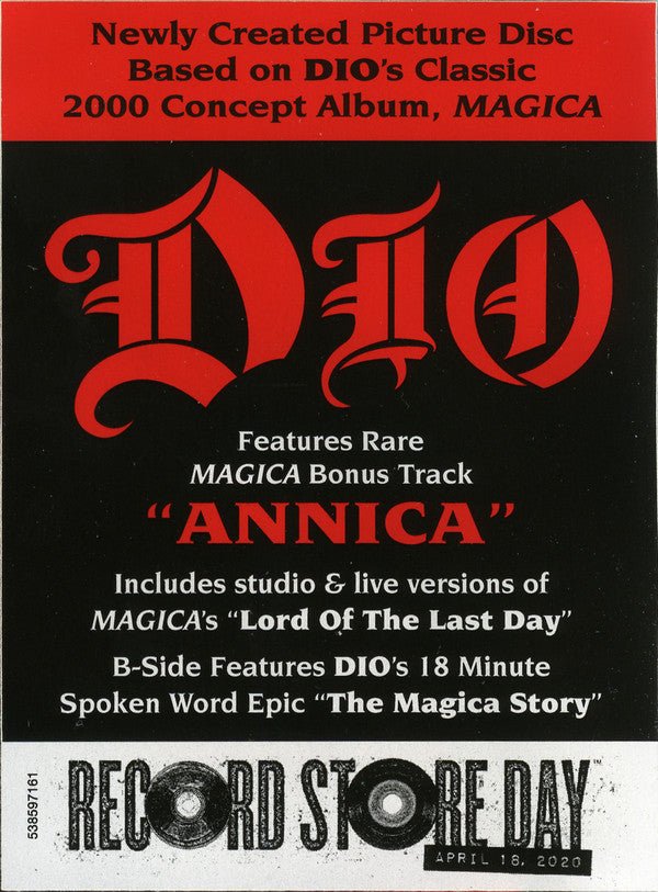 Dio -  Annica (Picture Disc)  (New Vinyl LP)