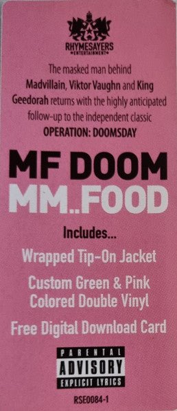 MF Doom - MM...Food [Green & Pink Vinyl]  (New Vinyl LP)