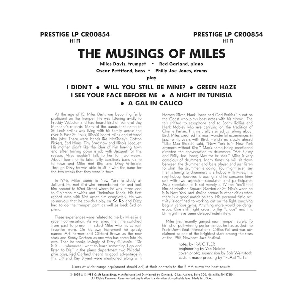 Miles Davis All Stars - The Musings Of Miles (Original Jazz Classics Series) (180 Gram Vinyl) ((Vinyl))