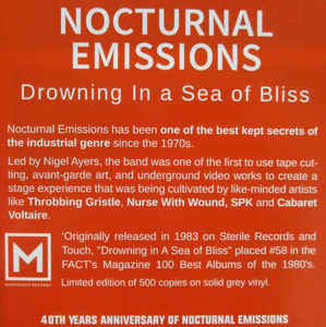 Nocturnal Emissions - Drowning In A Sea Of Bliss [Grey Vinyl]  (New Vinyl LP)