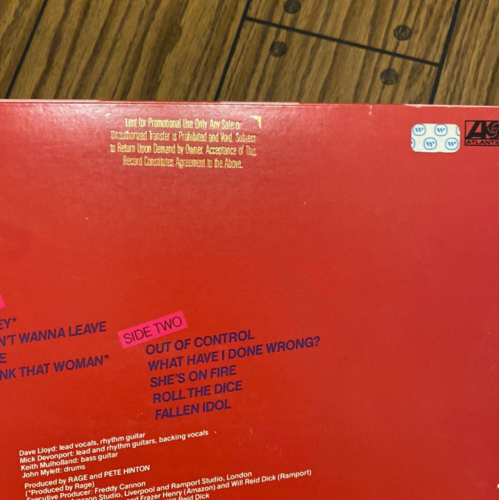 Rage - Rage [Promo]  (Used Vinyl LP)